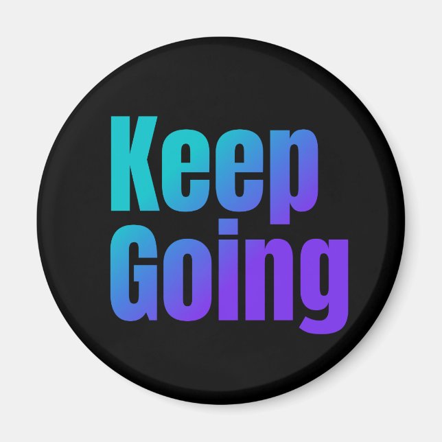 Imán Texto coloreado degradado inspirador (Frente)