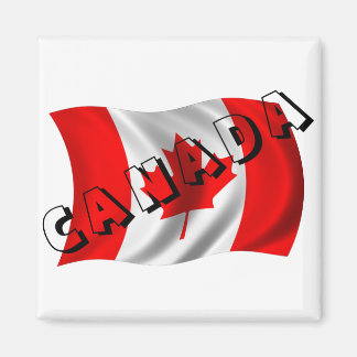 Imán Texto de CANADÁ sobre la bandera canadiense
