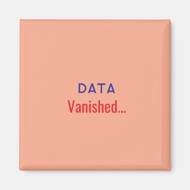 Imán Texto de datos desaparecidos (Frente)