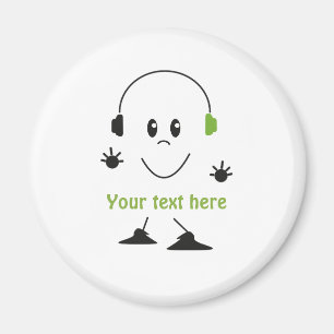 Imán Texto de música personalizada Personaje de auricul