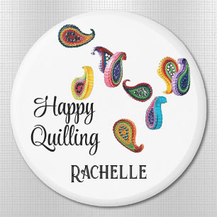 Imán Texto de nombre personalizado colorido de 2,25 pul
