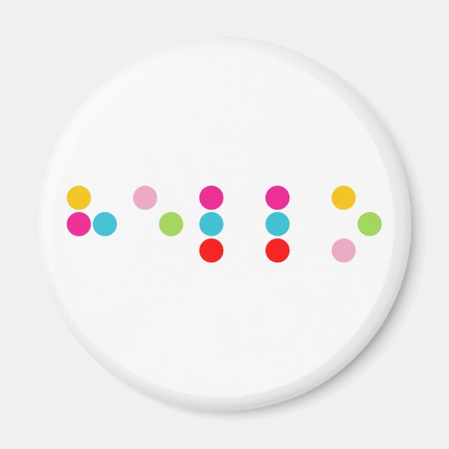 Imán Texto de saludo en letras del alfabeto del lenguaj (Frente)