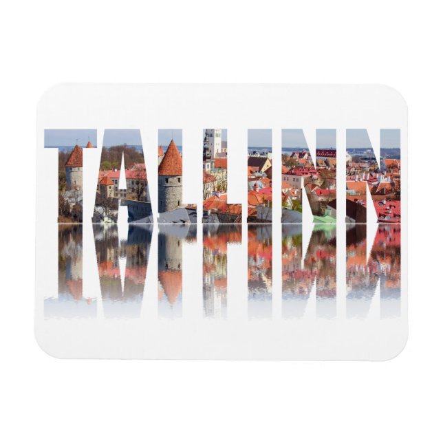 Imán texto de Tallin compuesto de viejo (Horizontal)