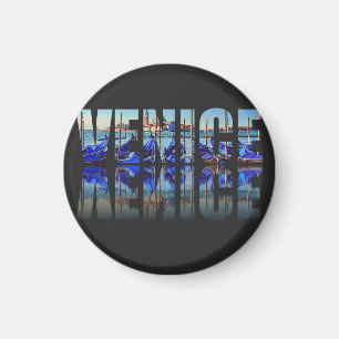 Imán Texto de Venecia con reflexión