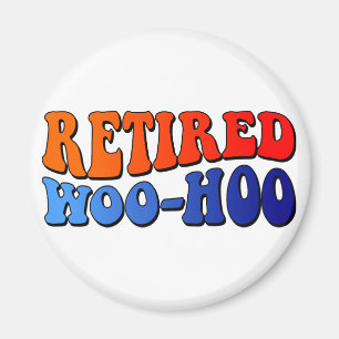 Imán Texto de Woo Hoo Vintage Groovy retirado