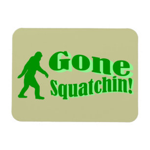 Imán Texto del eslogan verde fuera de squatchin