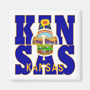 Imán Texto del indicador de estado de Kansas