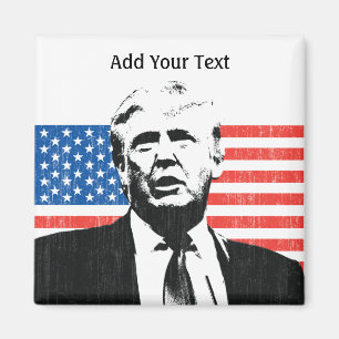 Imán Texto del personalizado de la bandera americana de