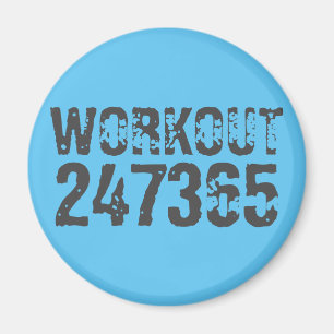 Imán Texto desgastado y raspado Workout 247365 azul
