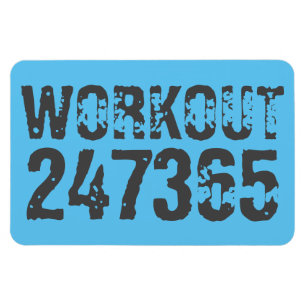 Imán Texto desgastado y raspado Workout 247365 azul