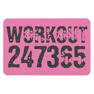 Imán Texto desgastado y raspado Workout 247365 rosa