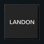 Imán Texto editable moderno | Blanco y negro<br><div class="desc">Aspecto Minimalista editable,  edite como quieras!</div>