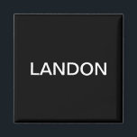 Imán Texto editable moderno | Blanco y negro<br><div class="desc">Aspecto Minimalista editable,  edite como quieras!</div>