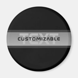 Imán Texto en capas personalizable moderno | Negro y gr