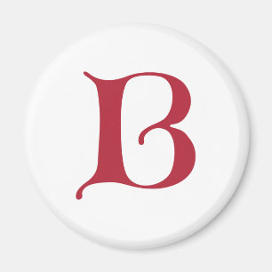 Imán Texto en inglés Monograma gótico letra B
