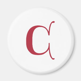 Imán Texto en inglés Monograma gótico letra C