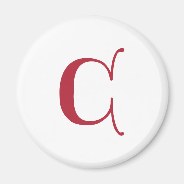 Imán Texto en inglés Monograma gótico letra C (Frente)