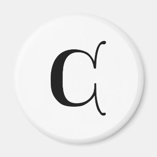 Imán Texto en inglés Monograma gótico letra C