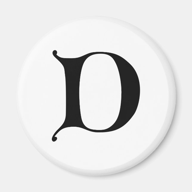 Imán Texto en inglés Monograma gótico letra D (Frente)
