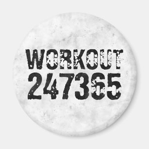 Imán Texto escrito y raspado Workout 247365 rústico