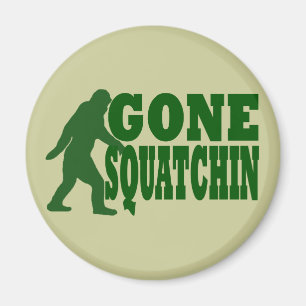 Imán Texto ido verde del lema del squatchin