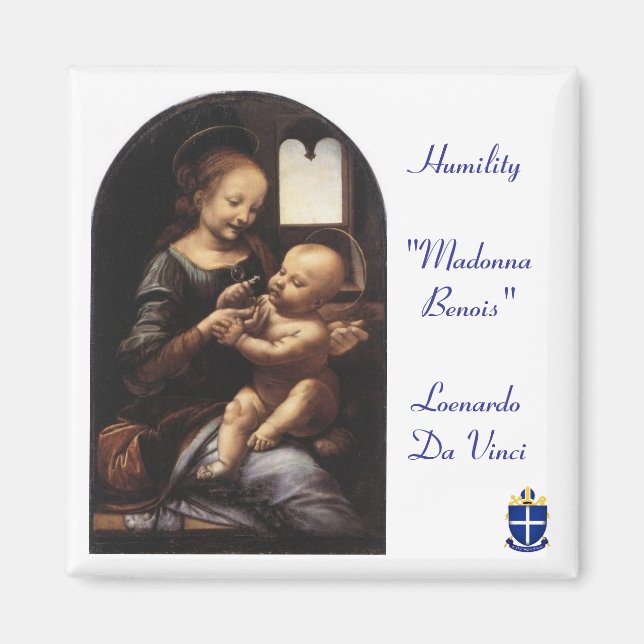 Imán Texto "Madonna Benois" - Sq Magnet - Diócesis (Frente)