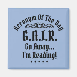 Imán Texto negro de acrónimo de lectura humorística