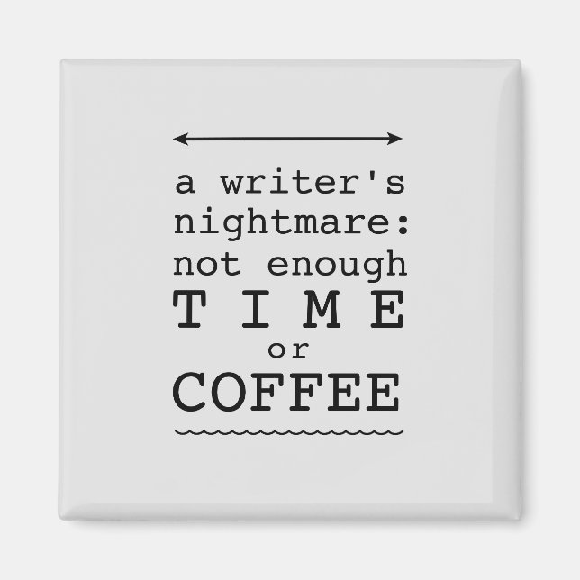 Imán Texto negro pesadilla de un escritor (Frente)