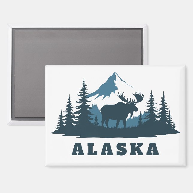 Imán Texto personalizado ALASKA (Anverso/Reverso)