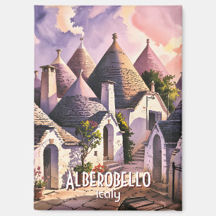 Imán Texto personalizado Alberobello Puglia Trulli Acua