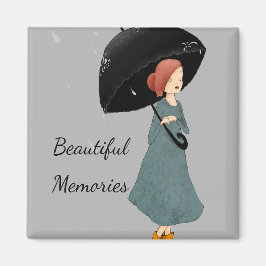 Imán Texto personalizado Bellos recuerdos chicas acuare