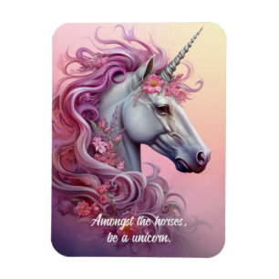 Imán Texto personalizado Bonito Unicornio