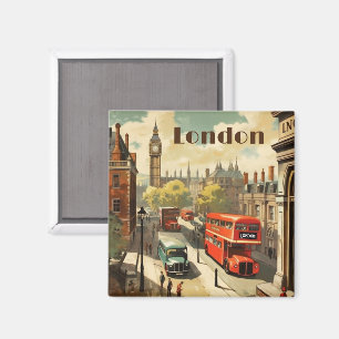 Imán Texto personalizado de Londres Big Ben Vintage