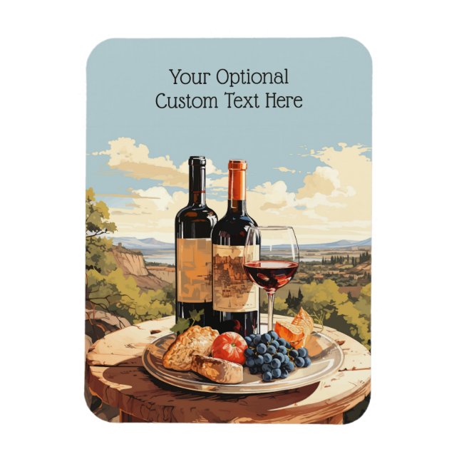 Imán Texto personalizado de Wine Lover (Vertical)