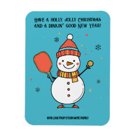 Imán Texto personalizado Dinking Snowman