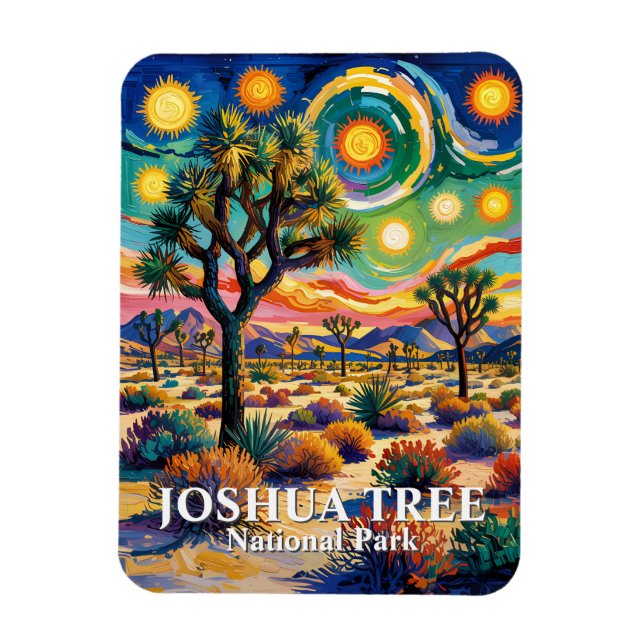 Imán Texto personalizado Joshua Tree Van Gogh Desierto  (Vertical)