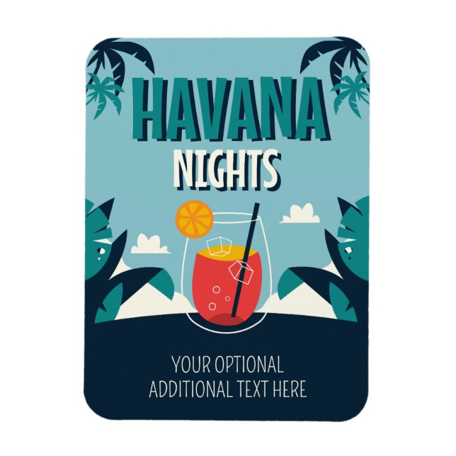 Imán Texto personalizado "Las noches de La Habana" (Vertical)