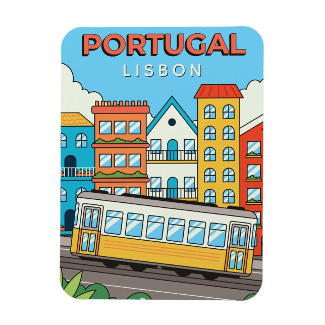 Imán Texto personalizado Lisboa Portugal (Vertical)