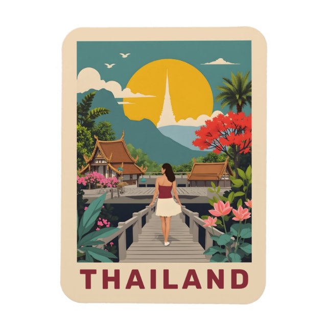 Imán Texto personalizado Tailandia (Vertical)
