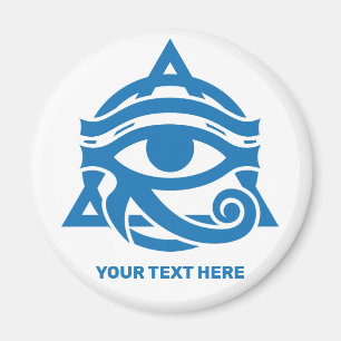 Imán Texto personalizado y el ojo de color de Horus