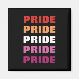 Imán Texto repetido del Personalizable del Orgullo Lésb