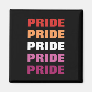 Imán Texto repetido del Personalizable del Orgullo Lésb