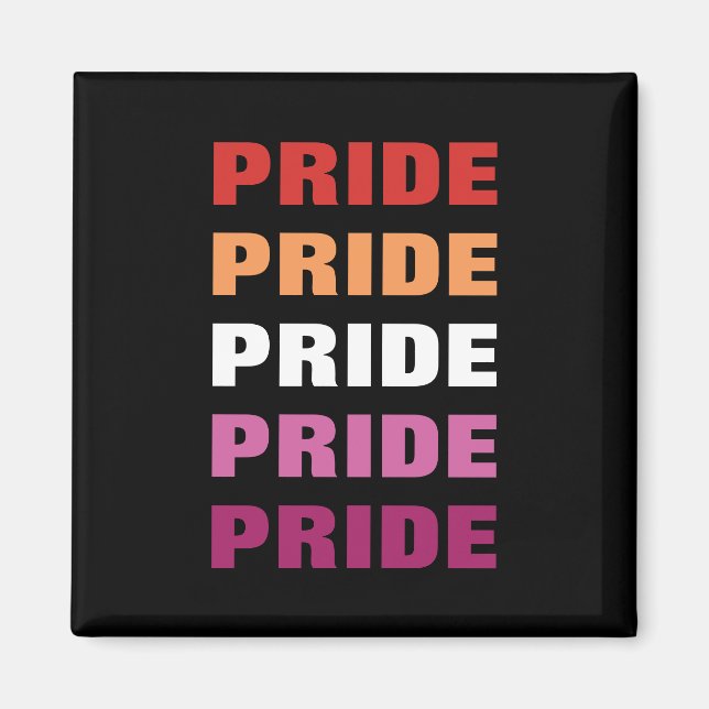 Imán Texto repetido del Personalizable del Orgullo Lésb (Frente)