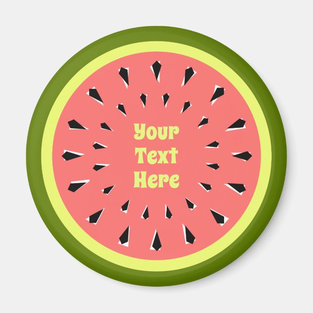 Imán Texto rosa de la sandía (Frente)