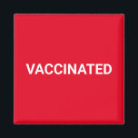 Imán Texto simple de personalizable blanco rojo vacunad<br><div class="desc">Imán de texto de personalizable rojo y blanco vacunado,  signo. Minimalista estilo sobrio y elegante.</div>