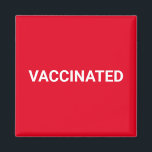 Imán Texto simple de personalizable blanco rojo vacunad<br><div class="desc">Imán de texto de personalizable rojo y blanco vacunado,  signo. Minimalista estilo sobrio y elegante.</div>