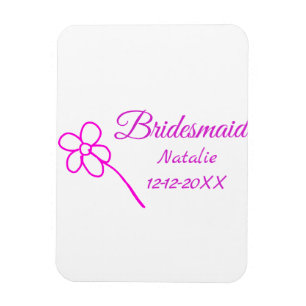 Imán Texto simple minimalista rosa dama de honor agrega