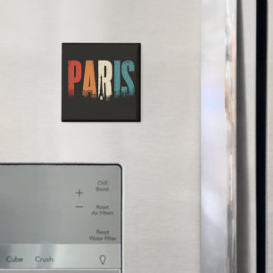 Imán Texto y Silueta de París
