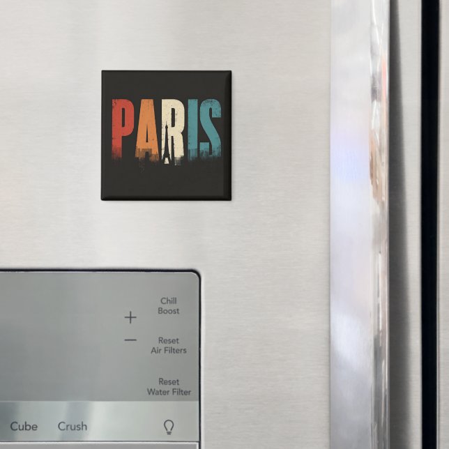 Imán Texto y Silueta de París (In situ (nevera))