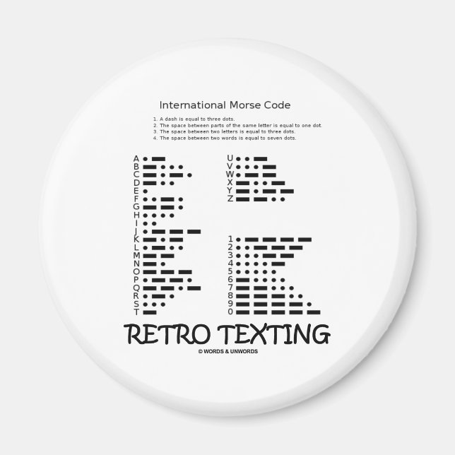 Imán Textos retro (Código internacional Morse) (Frente)